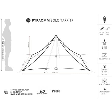 Liteway PyraOmm Solo Tarp 1P Infografik