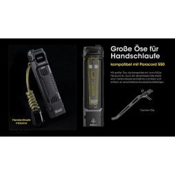 Nitecore EDC29 LUMINBLADE Taschenlampe inklusive Paracordschlaufe, USB-Kabel und Clip