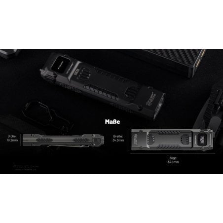 Abmessungen der Nitecore EDC29 LUMINBLADE Taschenlampe