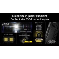 Nitecore EDC29 LUMINBLADE Taschenlampe mit eingebautem Akku und UHi LEDs
