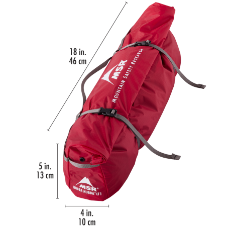 MSR Hubba Hubba LT 1P Zelt mit praktischem Packsack mit großer Seitenöffnung