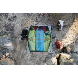 MSR Hubba Hubba LT 3P Innenzelt zu dritt genutzt von oben betrachtet
