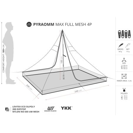 Datenblatt Liteway PyraOmm Max Full Mesh Shelter