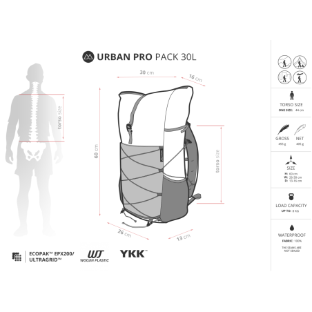 Datenblatt Liteway Urban Pro Pack 30L Ecopak Rucksack
