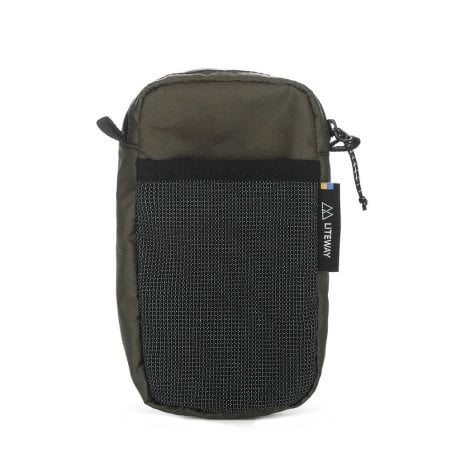 Liteway Lite Pocket Ecopak Ultraleichte Shoulder Pocket Tasche oliv frontale Ansicht