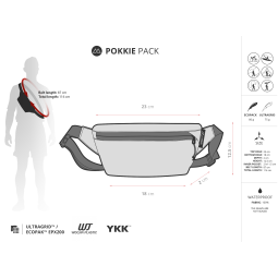 Liteway Pokkie Pack Ecopak Hüfttasche Abmessungen und Details