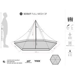 Abmessungen Liteway Scout Full Mesh Shelter