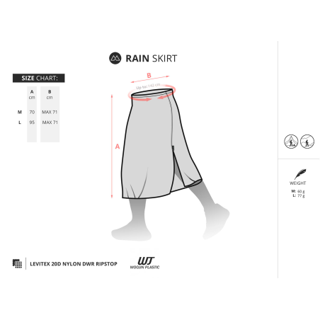 Abmessungen Liteway Rain Skirt SIL Regenrock