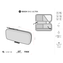 Amessungen der Reißverschlusstasche Liteway Wash Bag Ultra