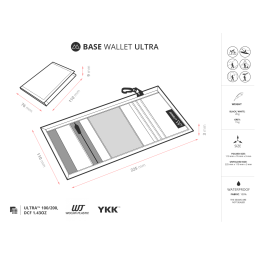 Abmessungen Liteway Base Wallet Ultra Portemonnaie