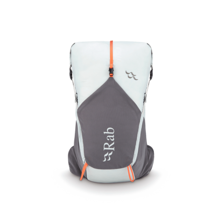 Rab Veil XP 20 wasserdichter Rucksack Pewter Graphene Frontansicht