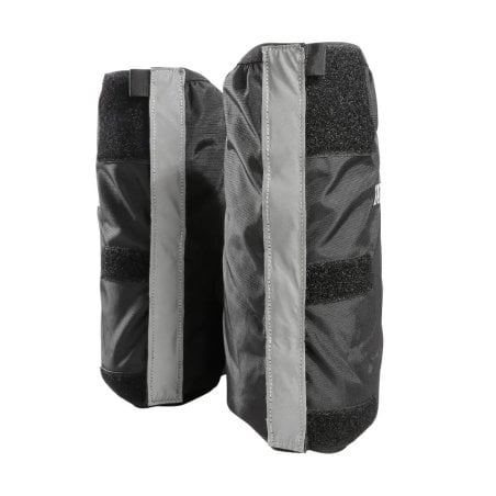 Rückseite der schwarzen Tatonka Velo Gaiter Fahrrad Gamaschen mit Reflektoren