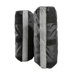Rückseite der schwarzen Tatonka Velo Gaiter Fahrrad Gamaschen mit Reflektoren