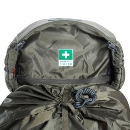 Tatonka Yukon 60+10 BC Rucksack Damen Erste Hilfe Kennzeichnung auf der Unterseite des Deckels