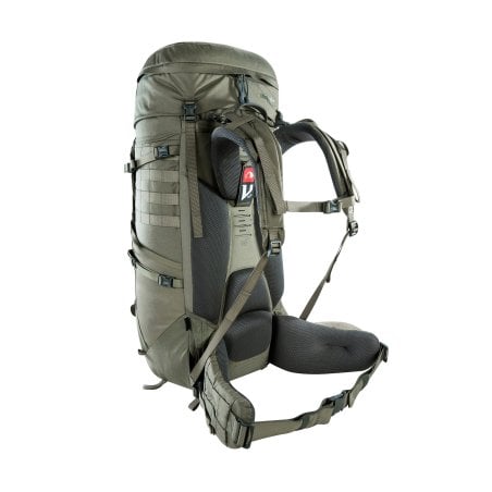 Tatonka Yukon 60+10 BC Rucksack Damen Stone Grey Olive Rückseite mit verstellbarem V2 Women Tragesystem