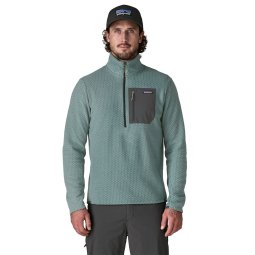 Frontansicht Patagonia R1 Air Zip-Neck Fleecepullover Blue Sage