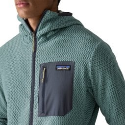 Patagonia R1 Air Full-Zip Hoody Herren Fleecejacke Blue Sage mit Brusttasche