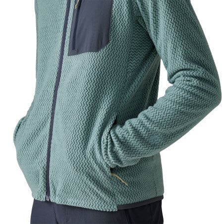 Patagonia R1 Air Full-Zip Hoody Herren Fleecejacke Blue Sage mit bequemen Handwärmer Taschen