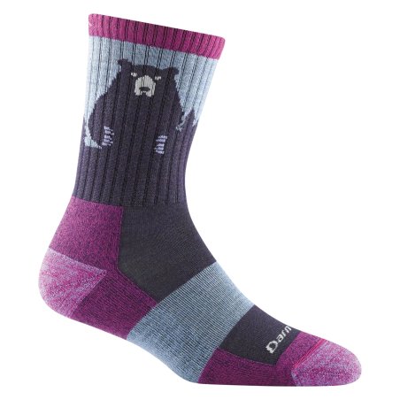 Darn Tough Bear Town Micro Crew Socke Damen Wandersocke Purple