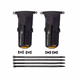 Sea to Summit Evac Bikepack Dry Bag Set mit dazugehörigen Stretch-Loc Bändern und Montageschlaufen