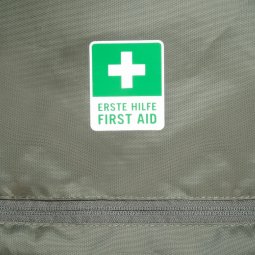 Tatonka Yukon 70+10 BC Rucksack mit Erste Hilfe Zeichen auf der Unterseite des Deckelfachs