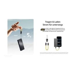 Nitecore NB10000 Gen4 Powerbank mit gazugehörigem Ladekabel als Trageband