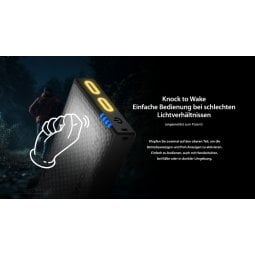 zum "Aufwecken" einfach auf die Nitecore NB10000 Gen4 Powerbank klopfen