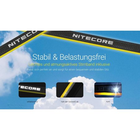 Nitecore HA27 UHE Stirnlampe mit atmungsaktivem Kopfband