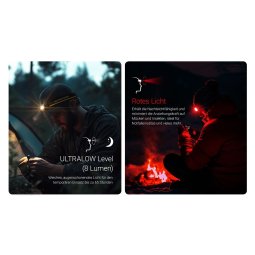 Nitecore HA27 UHE Stirnlampe mit verschiedenen Modi sowie rote und weiße LED