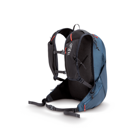 Rab Nitron 18 Tagesrucksack Orion Blue Rückseite mit Fastpacking Tragesystem