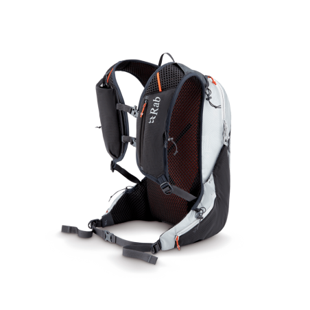 Rab Nitron 18 Tagesrucksack Dark Pewter Anthracite Rückseite mit leichtem Tragesystem