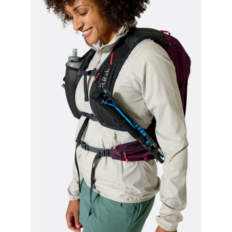 Rab Nitron 18 Tagesrucksack mit körpernahmen Fastpacking Tragesystem mit Trekkingstock Halterung