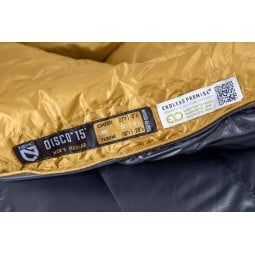 Nemo Disco 15 Daunenschlafsack Schild mit Temperaturbereich im Inneren