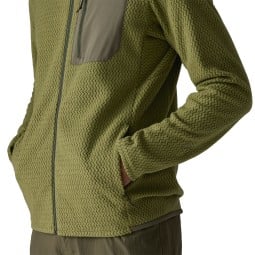 Patagonia R1 Air Jacket Caper Green mit Handwärmer Taschen