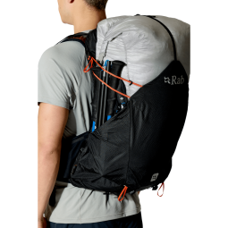 Rab Syclon XP 40 wasserdichter Rucksack Black/Dark Pewter mit Verstaumöglichkeit für Trekkingstöcke