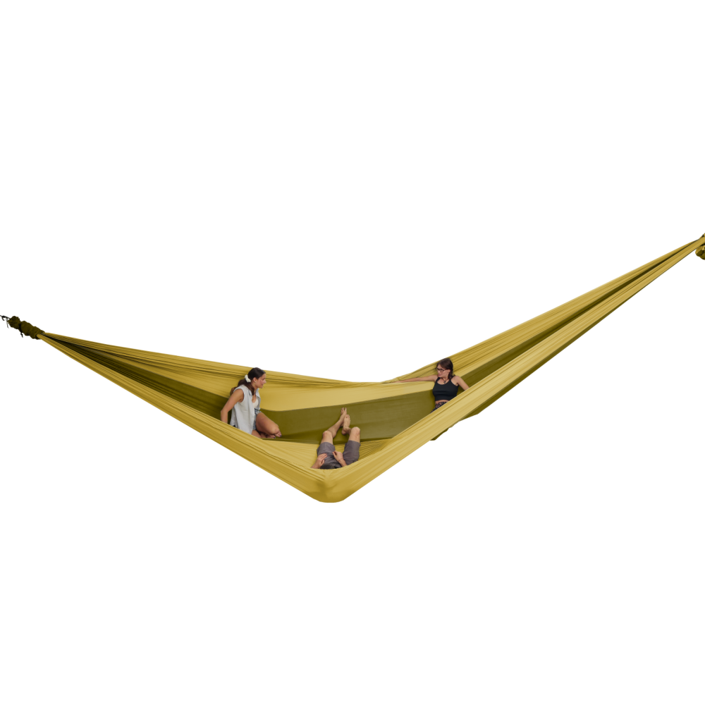 Ticket To The Moon Mammock Giant Hängematte Olive Brown Gold mit mehreren Personen