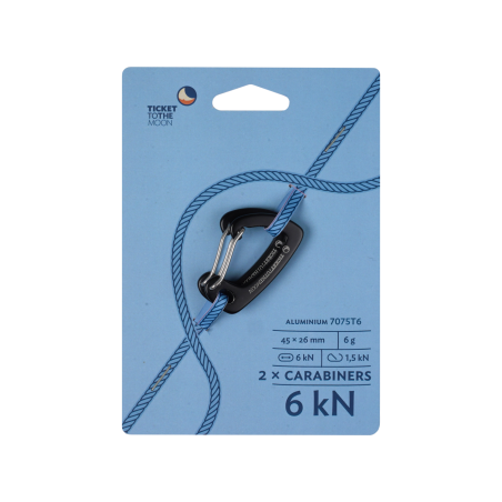 Ticket to the Moon Lightest Carabiner 2er Pack mit Verpackung