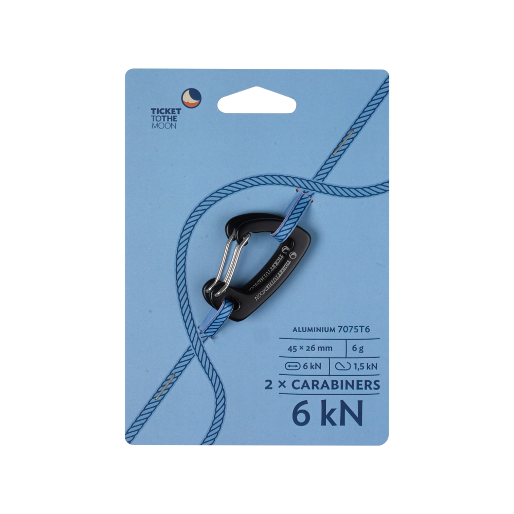 Ticket to the Moon Lightest Carabiner 2er Pack mit Verpackung