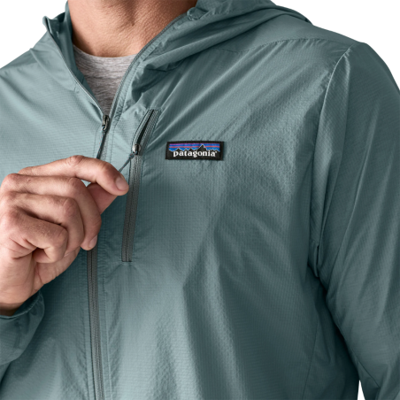 Patagonia Houdini Windbreaker Jacke in Blue Sage Detailansicht Reißverschluss