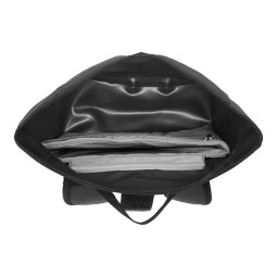 Blick in den ORTLIEB Velocity Lite 17L Tagesrucksack Black mit gepolsterten Innenfächern hinein