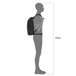ORTLIEB Velocity Lite 17L Tagesrucksack Black beispielhaft mit Avatar abgebildet zur Größeneinschätzung