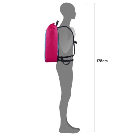 Schema wie große der ORTLIEB Velocity Lite 23L Tagesrucksack Cyber Blue am Rücken wirkt