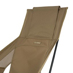 Detailansicht Lehne des Helinox Sunset Chair (re) Coyote Tan Campingstuhls