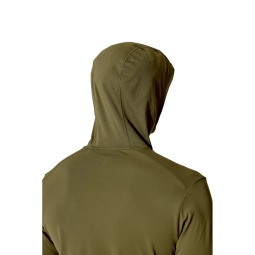 Rab Force Hoody UV-Schutz Langarmshirt Oliv Rückansicht auf die Kapuze
