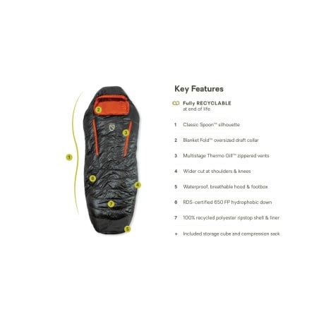 Key Features Nemo Disco 30 Daunenschlafsack
