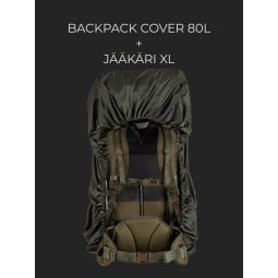 Das Savotta Backpack Cover 80L passt zum Beispiel auf den Jäger XL Rucksack