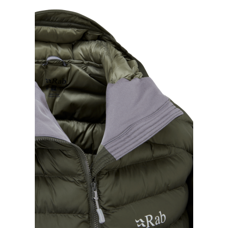 Rab Cirrus Alpine Isolationsjacke Army mit weichem Material am Kragen innen