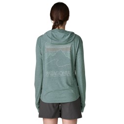 Patagonia Cap Cool Sun Hoody Peak Visions Damen Rückansicht
