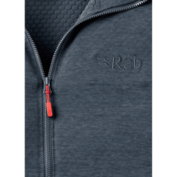 Rab Nexus Hoody Fleecejacke in der Farbe Steel Detailansicht Reißverschluss