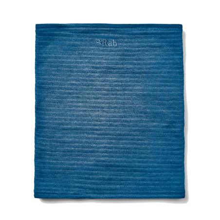 Rab Filament Neck Tube Halswärmer Tempest Blue glatt ausgelegt